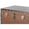 Vintiquewise Brown and Black Trimmed Faux Leather Lockable Square Lined Storage Trunk, End Table on Metal Stand QI003796.BN - alternate 7